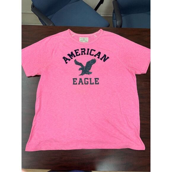 American Eagle Mens Classic Fit Pink Short Sleeve Tee Size XXL - Picture 1 of 9